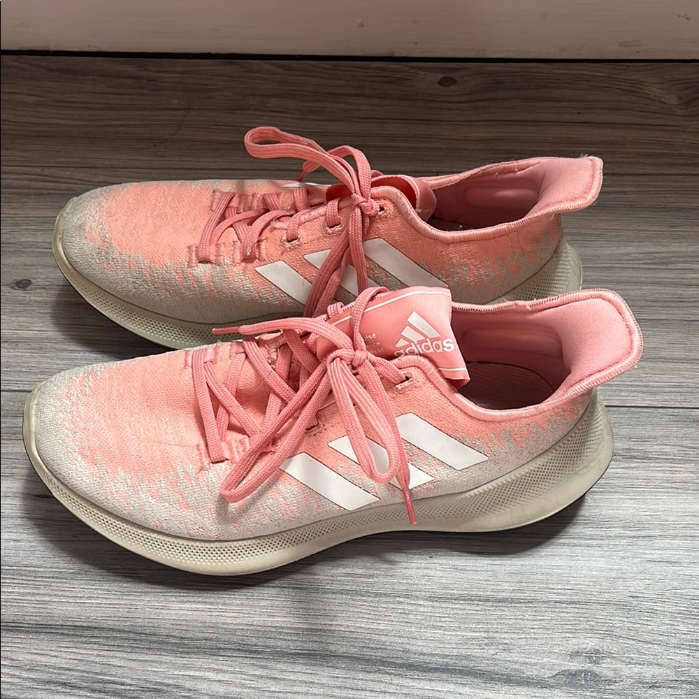 Adidas Pink and White Sneakers